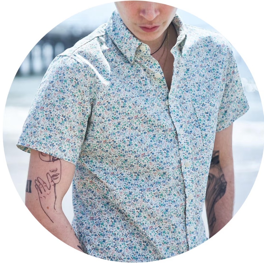 Kirrin Finch Multicolor Floral Short Sleeve Button Down Size 24